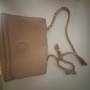 Tory Burch Cream Crossbody Bag with Gold Chain